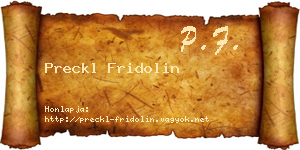 Preckl Fridolin névjegykártya